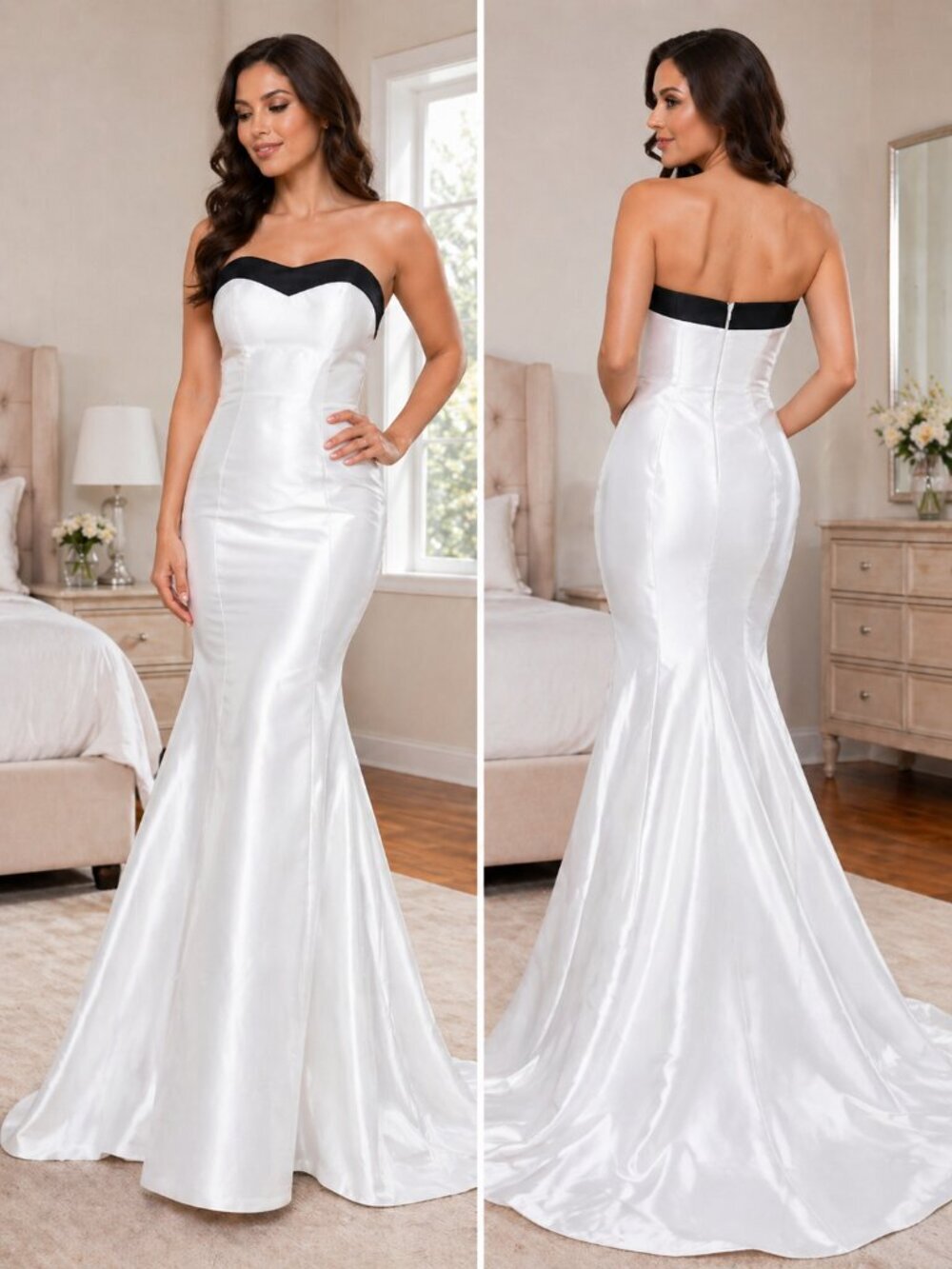 Mac Duggal White Strapless Formal Ball Gown $795 NWOT